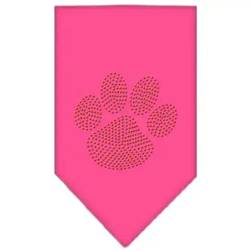Paw-Orange-Rhinestone-Bandana-Bright-Pink-Small-GreatEagleInc-319122557