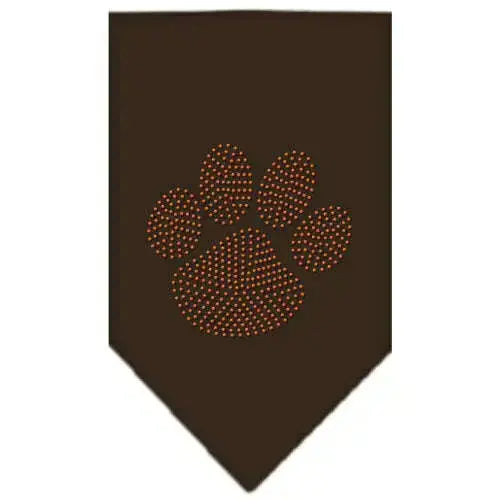 Paw-Orange-Rhinestone-Bandana-Cocoa-Large-GreatEagleInc-319122947