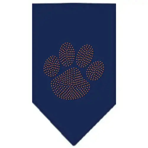 Paw-Orange-Rhinestone-Bandana-Navy-Blue-Small-GreatEagleInc-319122137