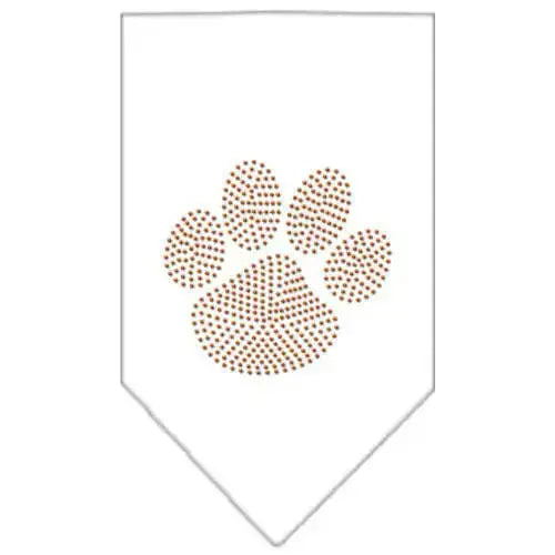 Paw-Orange-Rhinestone-Bandana-White-Small-GreatEagleInc-319121886