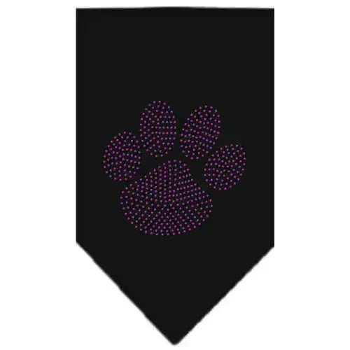 Paw-Purple-Rhinestone-Bandana-Black-Large-GreatEagleInc-319121791