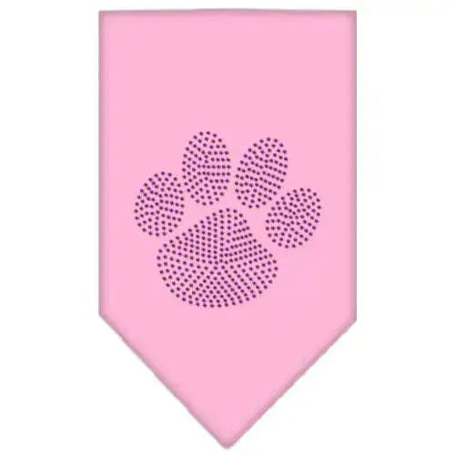 Paw-Purple-Rhinestone-Bandana-Light-Pink-Small-GreatEagleInc-333883621