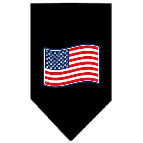 Paws-And-Stripes-Screen-Print-Bandana-Black-Small-GreatEagleInc-319149064