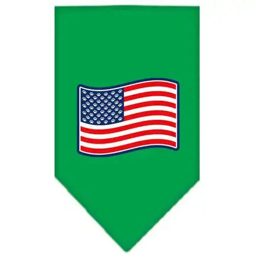 Paws-And-Stripes-Screen-Print-Bandana-Emerald-Green-Large-GreatEagleInc-319149985