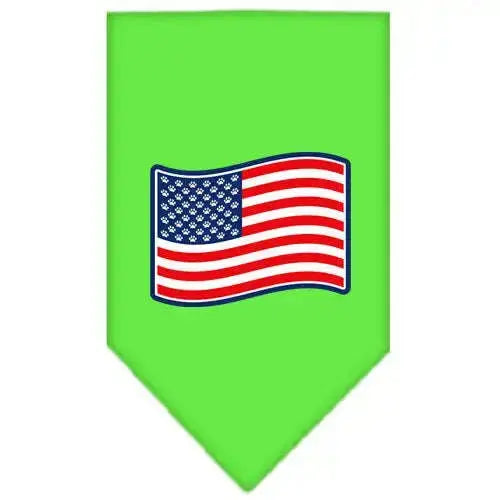 Paws-And-Stripes-Screen-Print-Bandana-Lime-Green-Small-GreatEagleInc-319093239