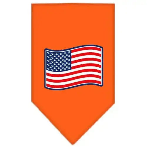 Paws-And-Stripes-Screen-Print-Bandana-Orange-Large-GreatEagleInc-319149531