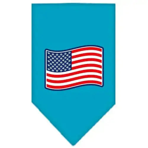 Paws-And-Stripes-Screen-Print-Bandana-Turquoise-Small-GreatEagleInc-333916434