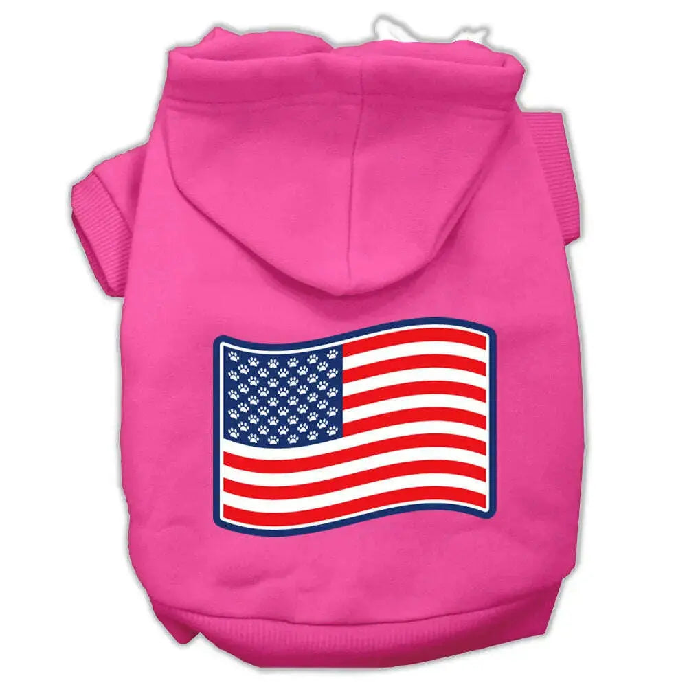 Paws-And-Stripes-Screen-Print-Pet-Hoodies-Bright-Pink-Size-Xxxl-GreatEagleInc-333728117