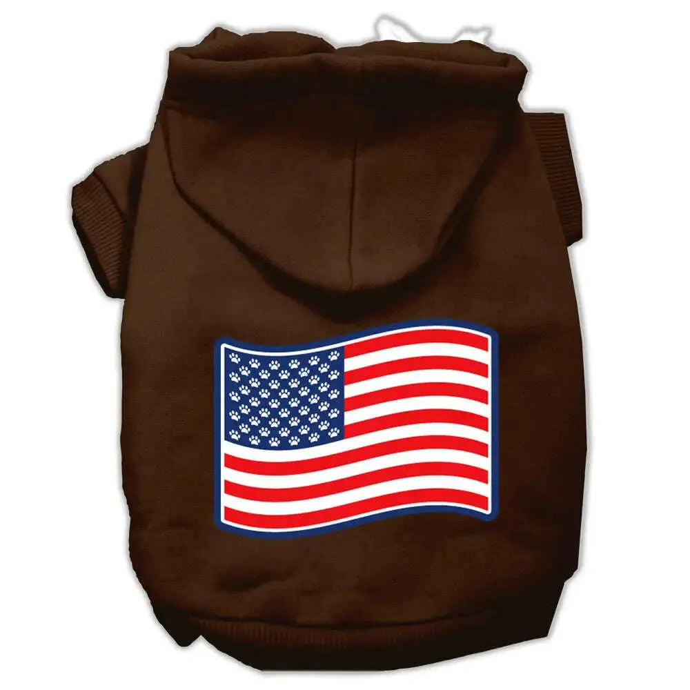 Paws-And-Stripes-Screen-Print-Pet-Hoodies-Brown-M-GreatEagleInc-319423664