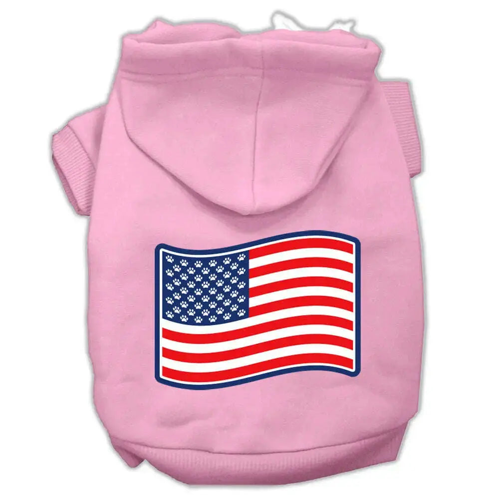 Paws-And-Stripes-Screen-Print-Pet-Hoodies-Light-Pink-Size-Xl-GreatEagleInc-333729386