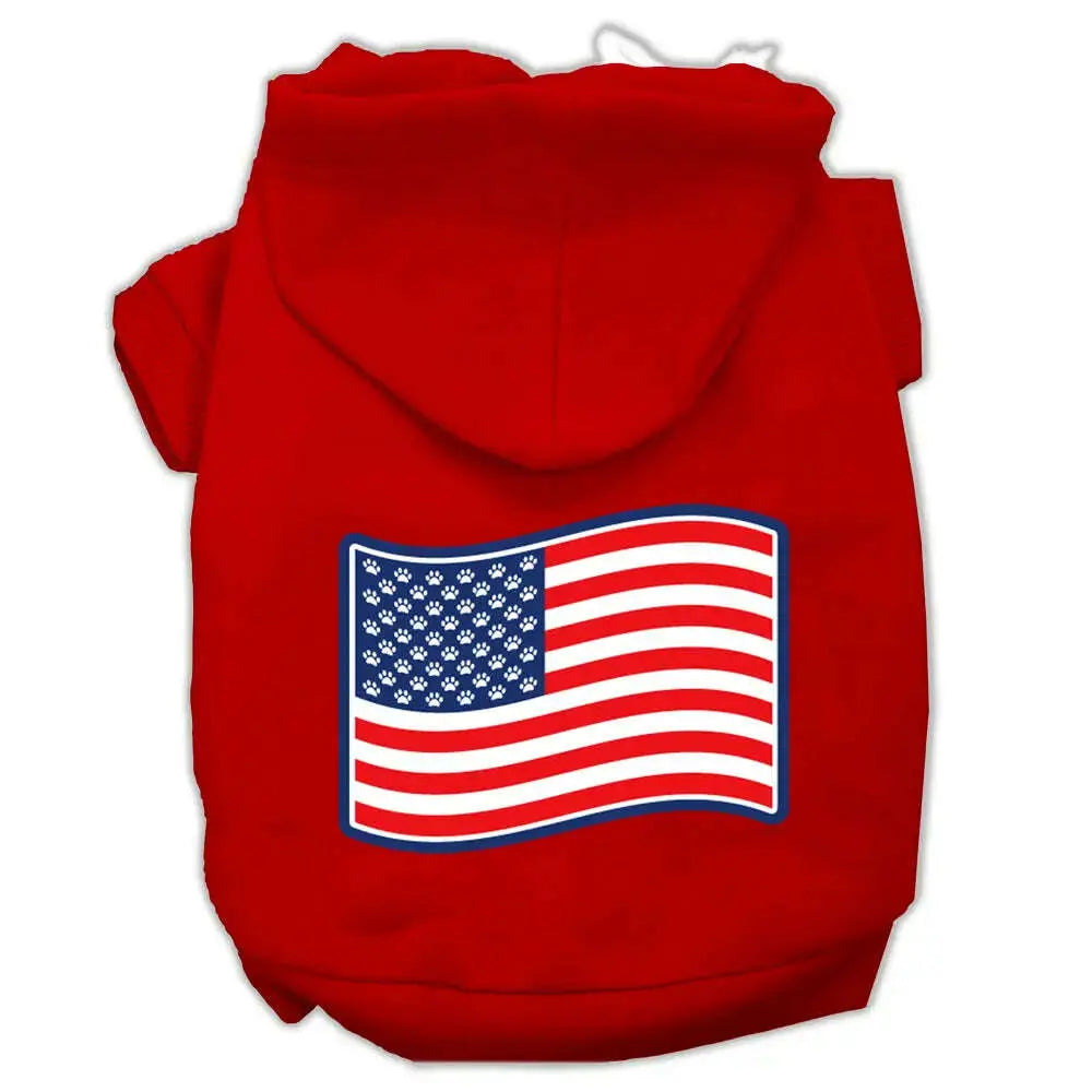 Paws-And-Stripes-Screen-Print-Pet-Hoodies-Red-Size-M-GreatEagleInc-319423287
