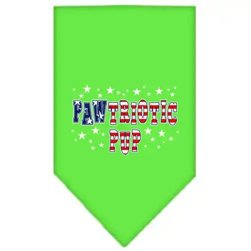 Pawtriotic-Pup-Screen-Print-Bandana-Lime-Green-Large-GreatEagleInc-319092010