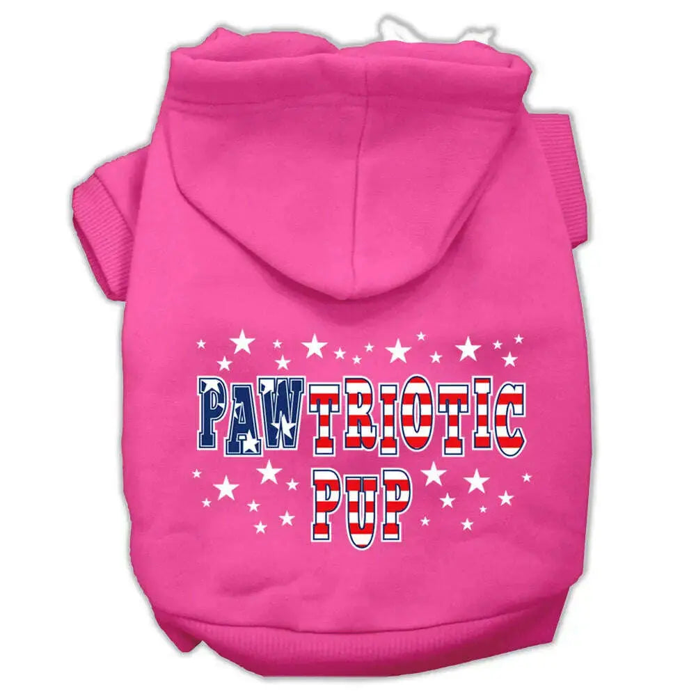 Pawtriotic-Pup-Screen-Print-Pet-Hoodies-Bright-Pink-Size-M-GreatEagleInc-333901444