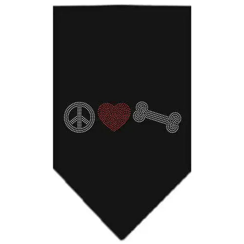 Peace-Love-Bone-Rhinestone-Bandana-Black-Small-GreatEagleInc-333882693