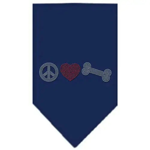 Peace-Love-Bone-Rhinestone-Bandana-Navy-Blue-Small-GreatEagleInc-333882428