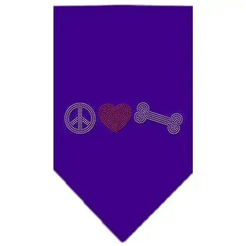 Peace-Love-Bone-Rhinestone-Bandana-Purple-Large-GreatEagleInc-333882725
