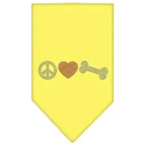 Peace-Love-Bone-Rhinestone-Bandana-Yellow-Small-GreatEagleInc-333882093