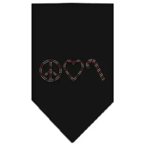 Peace-Love-Candy-Cane-Rhinestone-Bandana-Black-Large-GreatEagleInc-318995972