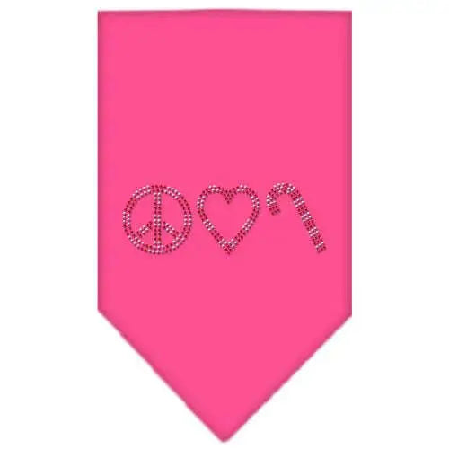 Peace-Love-Candy-Cane-Rhinestone-Bandana-Bright-Pink-Small-GreatEagleInc-319321693