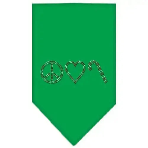 Peace-Love-Candy-Cane-Rhinestone-Bandana-Emerald-Green-Large-GreatEagleInc-318996242