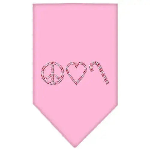 Peace-Love-Candy-Cane-Rhinestone-Bandana-Light-Pink-Small-GreatEagleInc-319321558