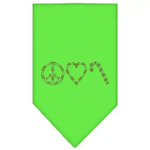 Peace-Love-Candy-Cane-Rhinestone-Bandana-Lime-Green-Small-GreatEagleInc-318997193