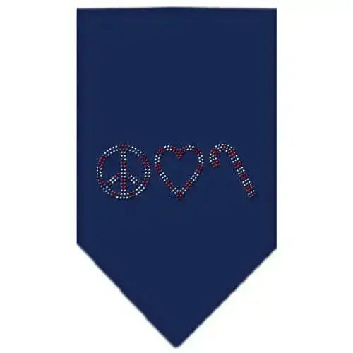 Peace-Love-Candy-Cane-Rhinestone-Bandana-Navy-Blue-Small-GreatEagleInc-318997214