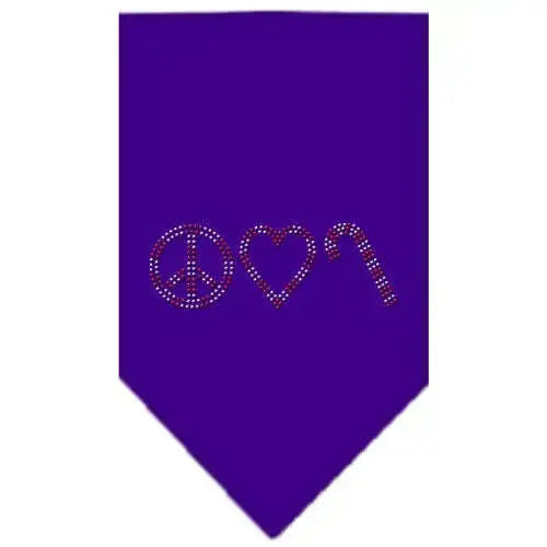 Peace-Love-Candy-Cane-Rhinestone-Bandana-Purple-Large-GreatEagleInc-318996687