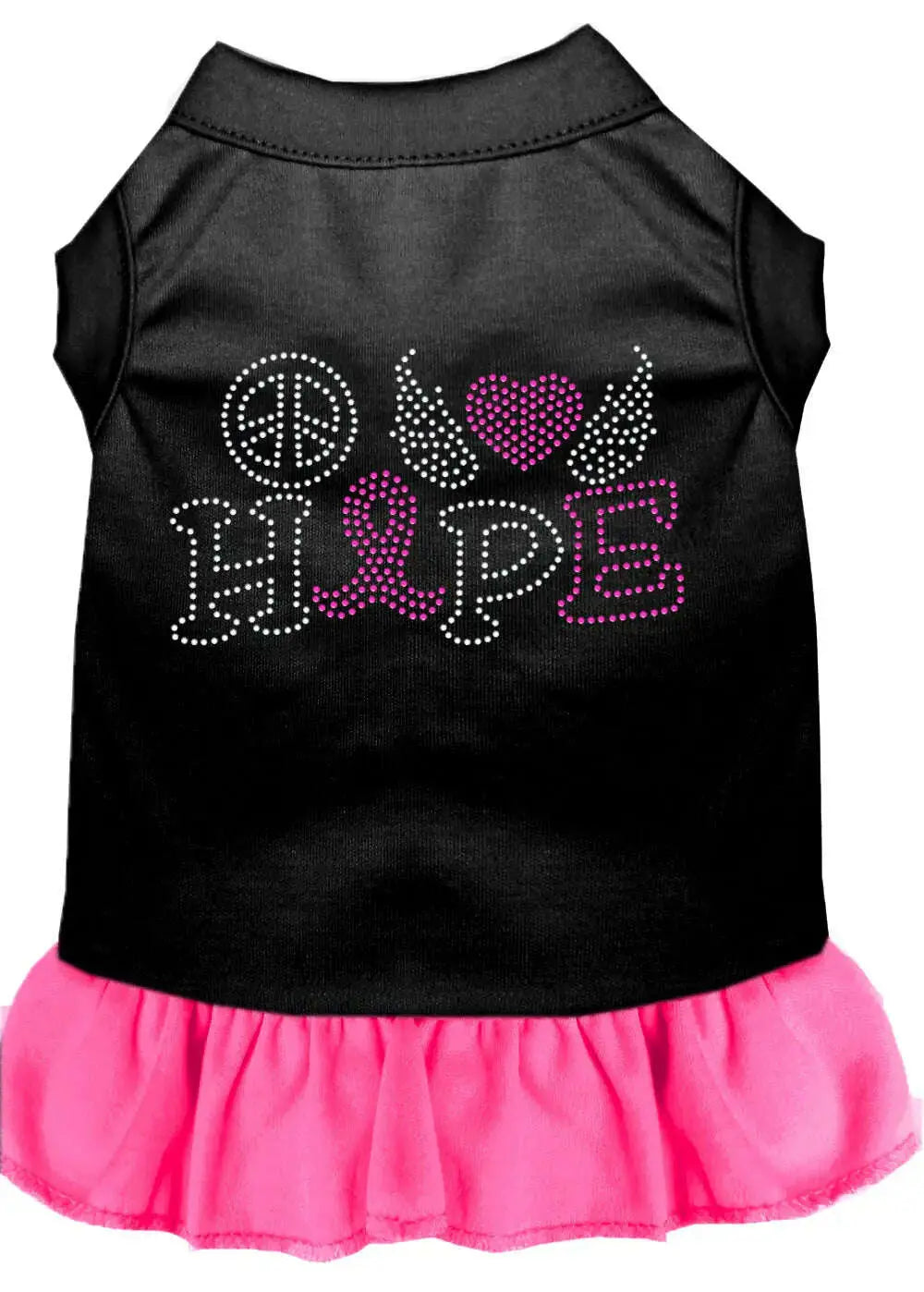 Peace-Love-Hope-Breast-Cancer-Rhinestone-Pet-Dress-Black-With-Bright-Pink-Xl-GreatEagleInc-319281383
