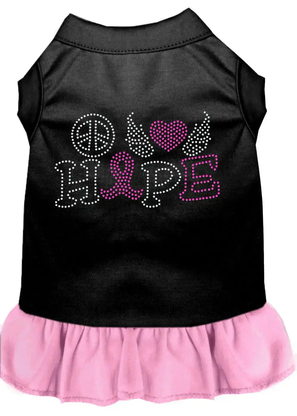 Peace-Love-Hope-Breast-Cancer-Rhinestone-Pet-Dress-Black-With-Light-Pink-Sm-GreatEagleInc-318743858