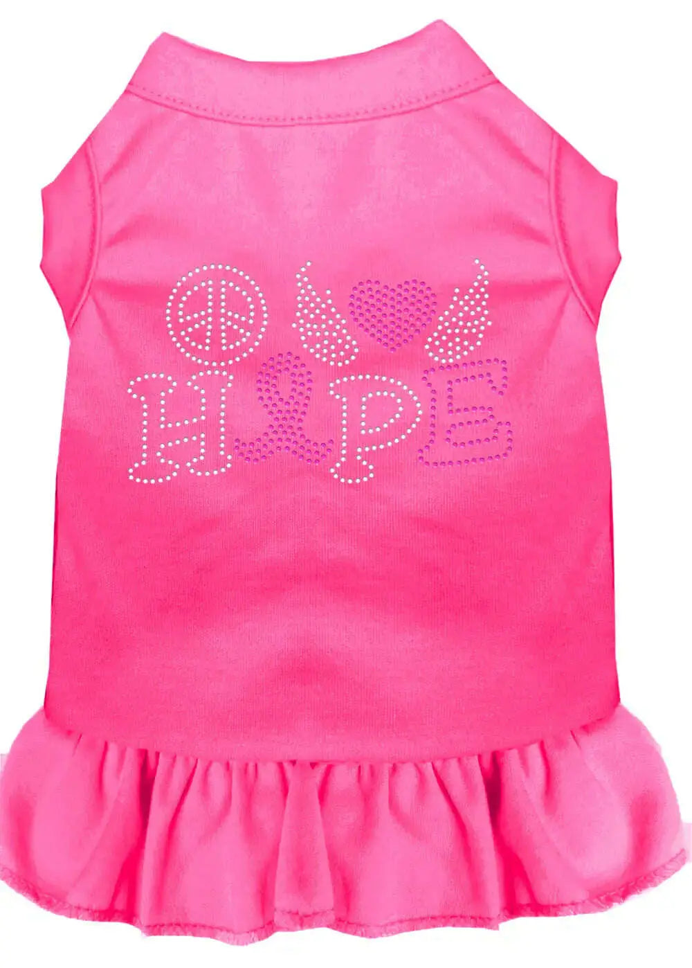 Peace-Love-Hope-Breast-Cancer-Rhinestone-Pet-Dress-Bright-Pink-Xxxl-GreatEagleInc-319278793