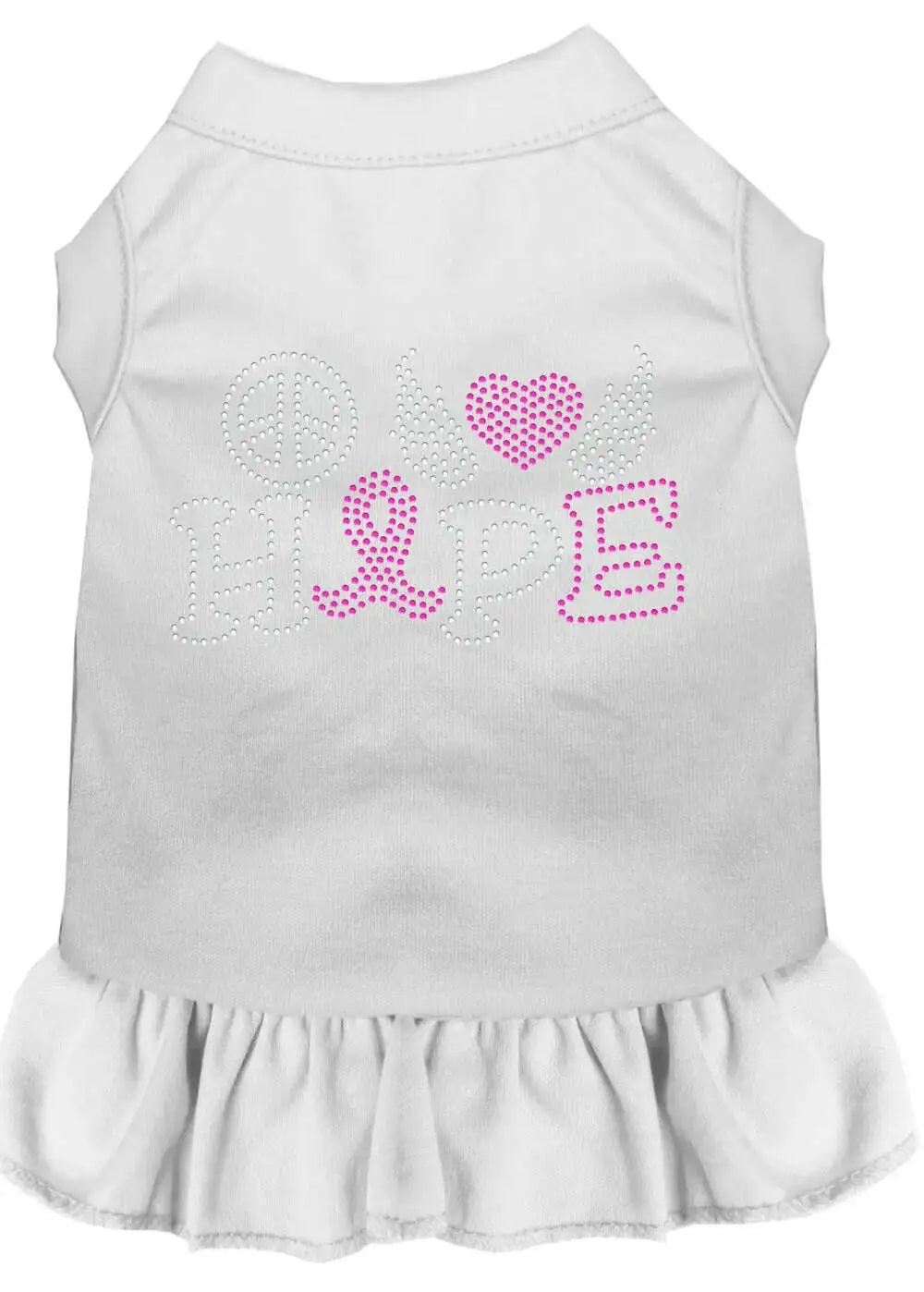 Peace-Love-Hope-Breast-Cancer-Rhinestone-Pet-Dress-White-Xl-GreatEagleInc-319280833