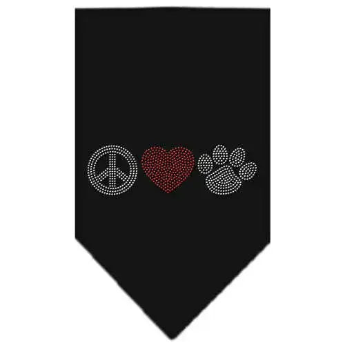 Peace-Love-Paw-Rhinestone-Bandana-Black-Large-GreatEagleInc-333881919