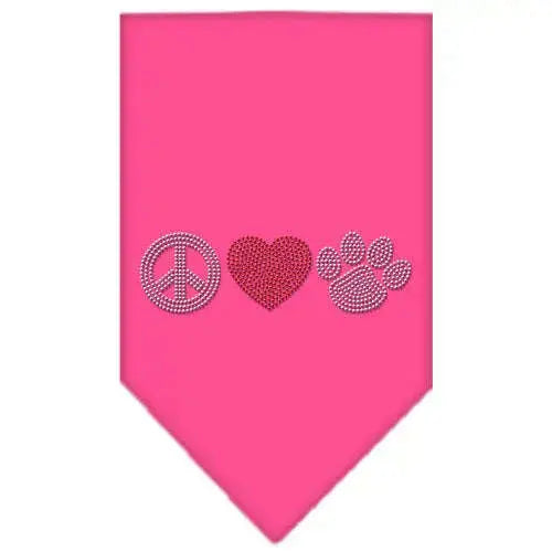 Peace-Love-Paw-Rhinestone-Bandana-Bright-Pink-Small-GreatEagleInc-333881722