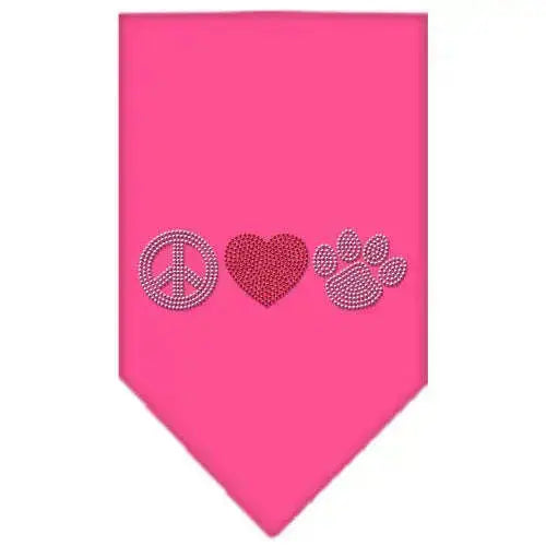Peace-Love-Paw-Rhinestone-Bandana-Bright-Pink-Small-GreatEagleInc-333881722