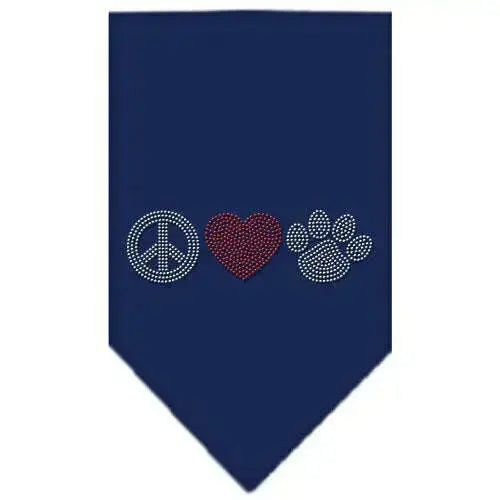 Peace-Love-Paw-Rhinestone-Bandana-Navy-Blue-Large-GreatEagleInc-333881889
