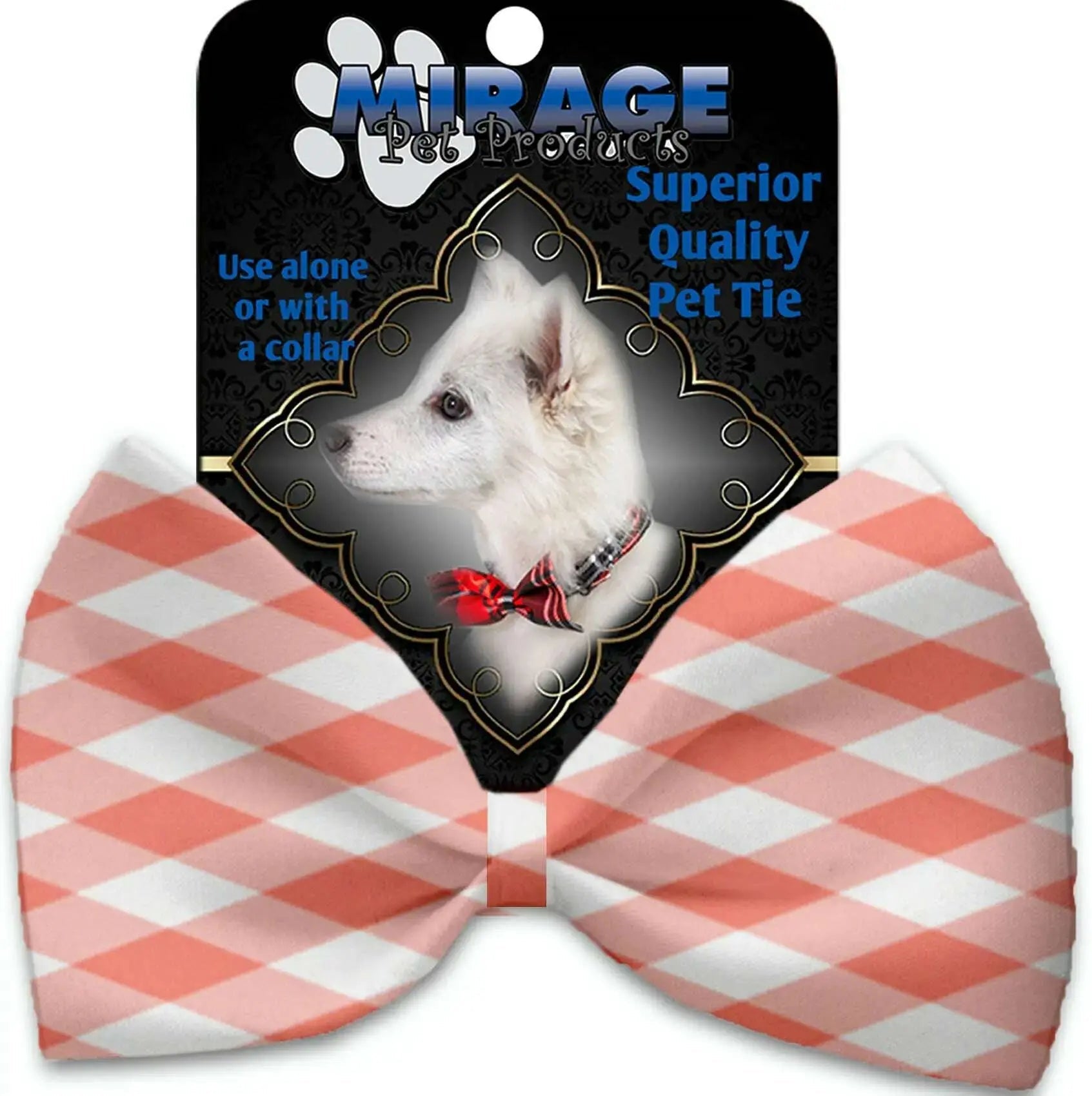 Peach-Plaid-Pet-Bow-Tie-Collar-Accessory-With-Velcro-GreatEagleInc-333769522
