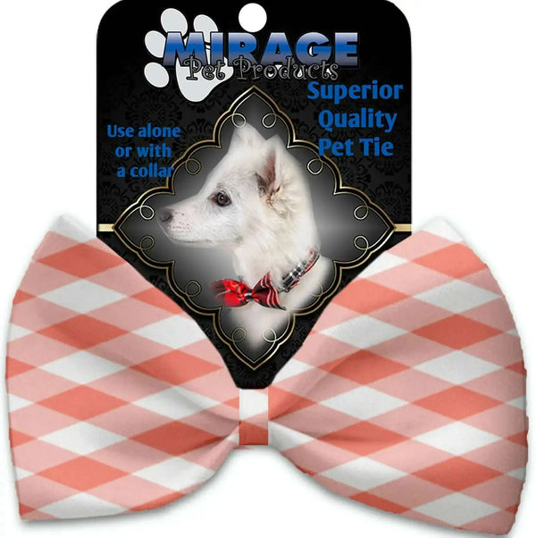 Peach-Plaid-Pet-Bow-Tie-Collar-Accessory-With-Velcro-GreatEagleInc-333769522