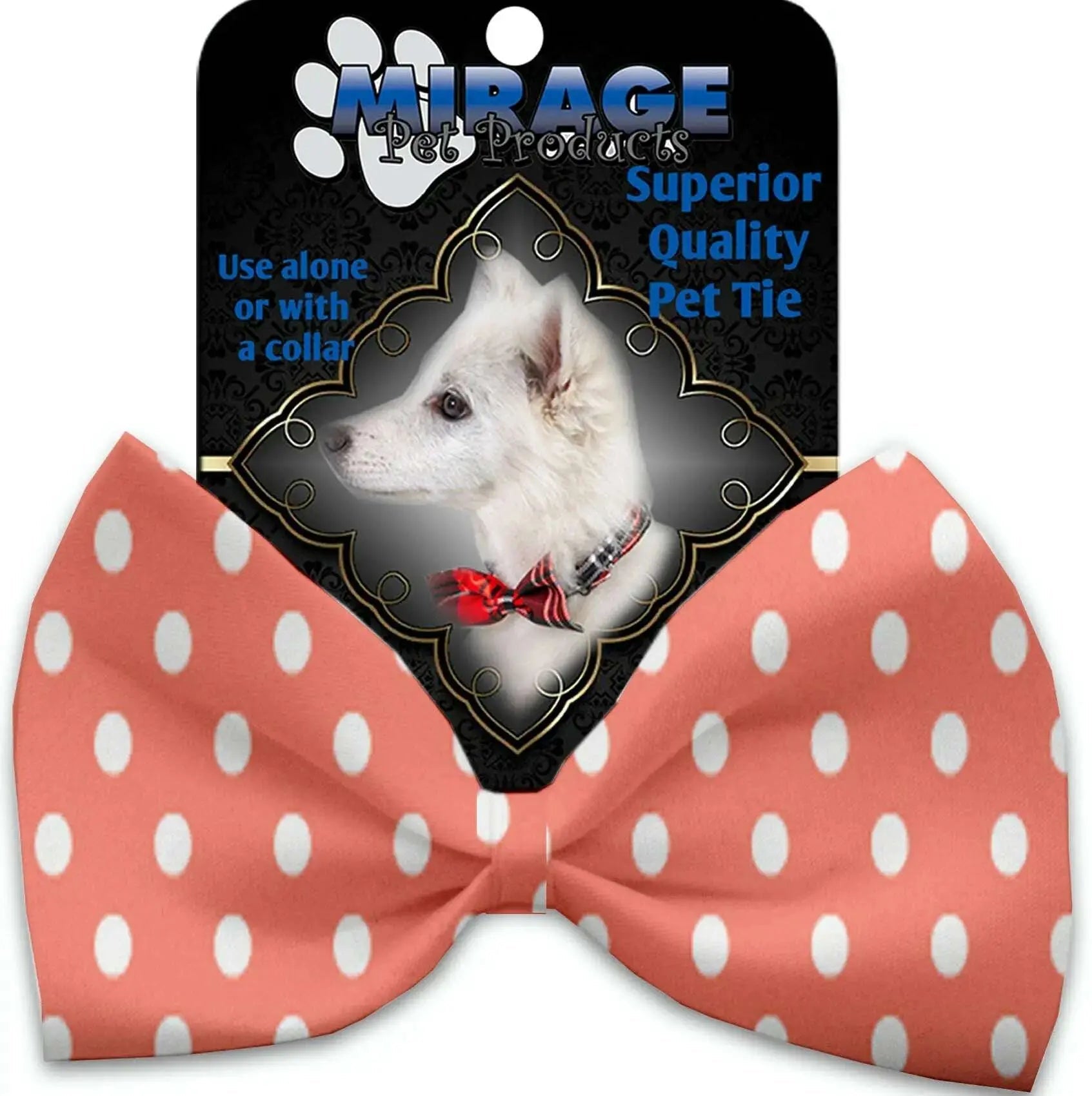 Peach-Polka-Dots-Pet-Bow-Tie-GreatEagleInc-333768811