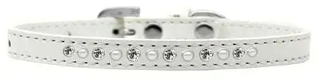 Pearl-And-Clear-Crystal-Size-10-White-Puppy-Collar-GreatEagleInc-319633830