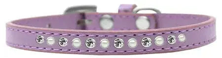 Pearl-And-Clear-Crystal-Size-16-Lavender-Puppy-Collar-GreatEagleInc-319634551