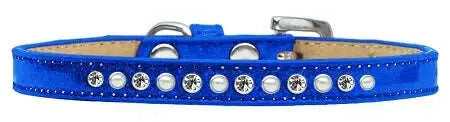 Pearl-And-Clear-Crystal-Size-8-Blue-Puppy-Ice-Cream-Collar-GreatEagleInc-333909496