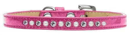 Pearl-And-Clear-Crystal-Size-8-Pink-Puppy-Ice-Cream-Collar-GreatEagleInc-333969923