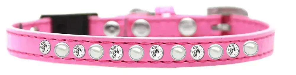 Pearl-And-Clear-Jewel-Breakaway-Cat-Collar-Bright-Pink-Size-12-GreatEagleInc-334285884