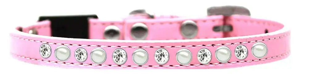 Pearl-And-Clear-Jewel-Breakaway-Cat-Collar-Lavender-Size-14-GreatEagleInc-334286539