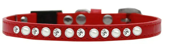 Pearl-And-Clear-Jewel-Breakaway-Cat-Collar-Red-Size-14-GreatEagleInc-334286842