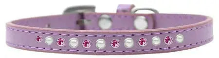 Pearl-And-Pink-Crystal-Size-10-Lavender-Puppy-Collar-GreatEagleInc-333855568