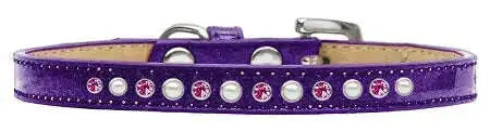 Pearl-And-Pink-Crystal-Size-16-Purple-Puppy-Ice-Cream-Collar-GreatEagleInc-333907047