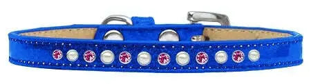 Pearl-And-Pink-Crystal-Size-8-Blue-Puppy-Ice-Cream-Collar-GreatEagleInc-333936719