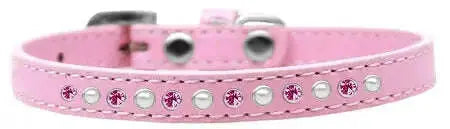 Pearl-And-Pink-Crystal-Size-8-Light-Pink-Puppy-Collar-GreatEagleInc-318562352